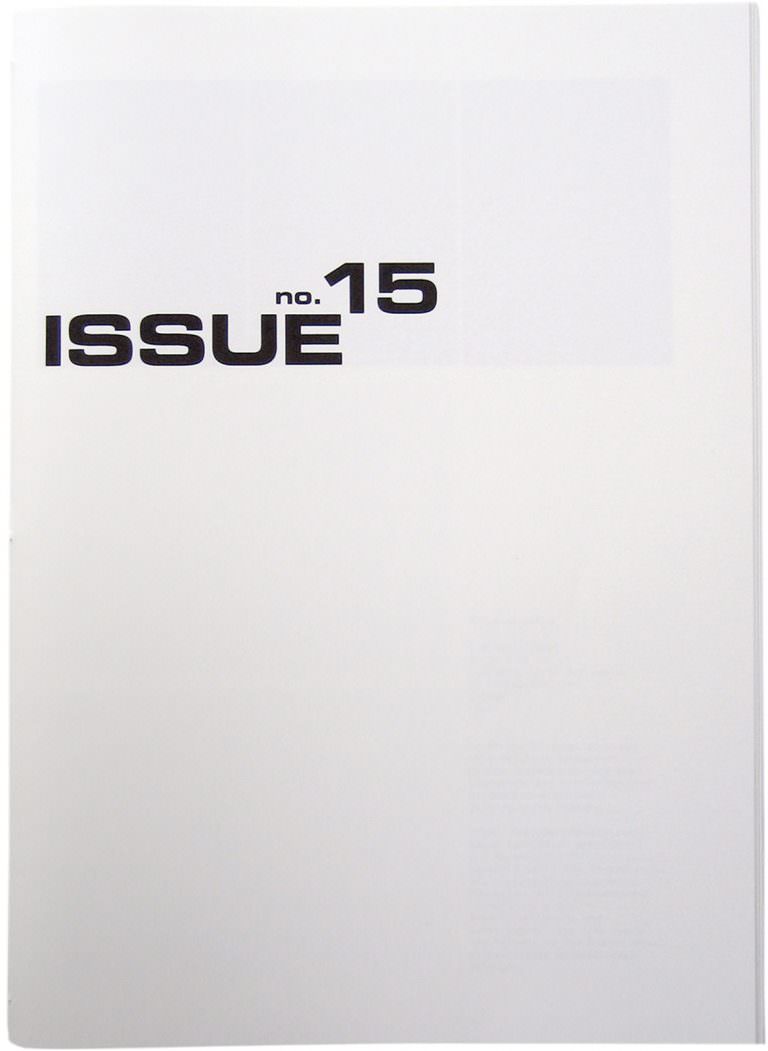 Titelseite ISSUE no 15, Sigrid Kurz